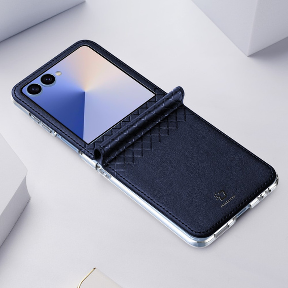 Etui Dux Ducis Bril Series do Samsung Galaxy Z Flip7 5G – niebieskie, skórzane