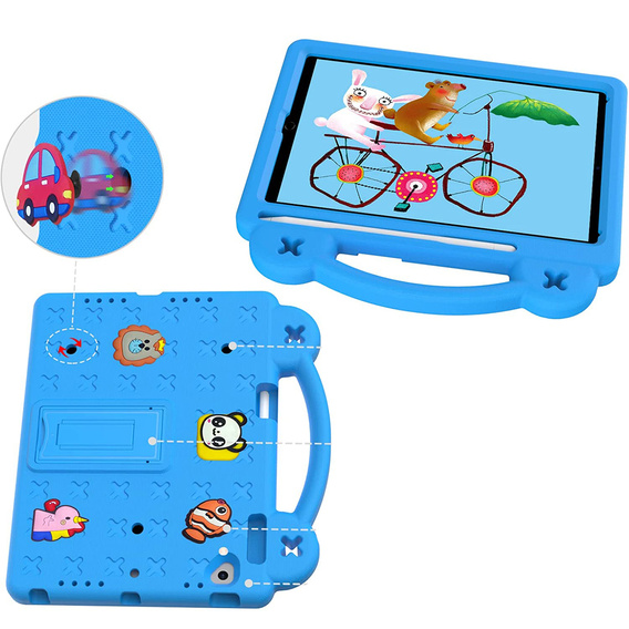 Etui do iPad 9.7" 2018/2017 (6/5 gen.) / Pro 9.7" 2016, Cute Patterns, z podstawką, Niebieskie