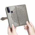 Etui z klapką do TCL 20 SE, Mandala, szare
