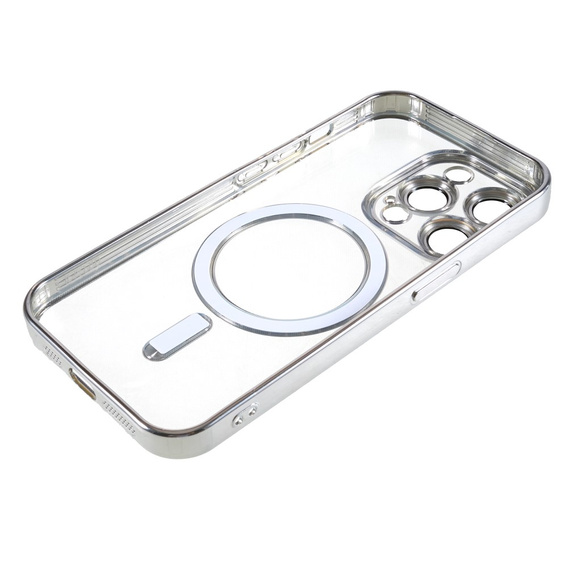 Zestaw Etui do iPhone 13 Pro, MagSafe Hybrid, srebrne + Szkło