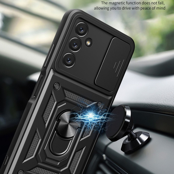 Etui pancerne do Samsung Galaxy A14 4G/5G, CamShield Slide, czarne