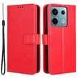 Etui z klapką do Xiaomi Redmi Note 13 Pro 5G, Crazy Horse Wallet, czerwone