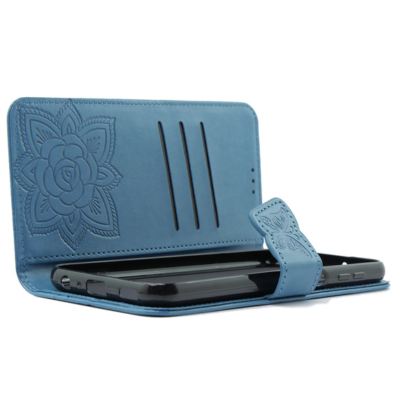 Etui z klapką do Xiaomi Poco F6 Pro, Butterfly, niebieskie