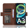 Etui z klapką do Xiaomi Redmi A3, Card Slot, brązowe