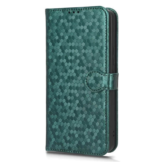Etui Wallet Rhombus z klapką do Realme C71 – eleganckie i praktyczne, zielone