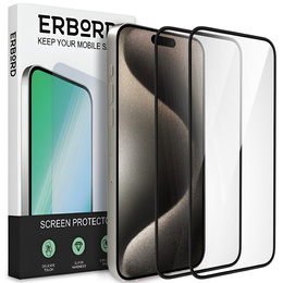 2x Szkło Hybrydowe Ceramic ERBORD do iPhone 15 Pro – elastyczna i trwała ochrona ekranu
