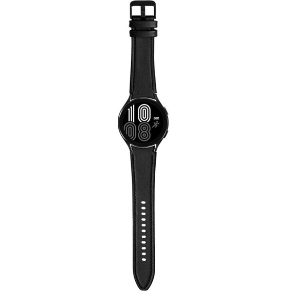 Pasek Skórzany do Samsung Galaxy Watch 4/5/6 40/42/43/44/45/46/47mm, Czarny