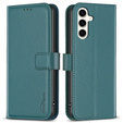 Etui z klapką do Samsung Galaxy S23 FE, BINFEN Wallet, zielone + szkło 9H