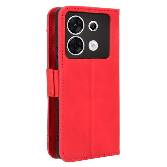 Etui z klapką do Infinix Zero 30 5G, Card Slot, czerwone