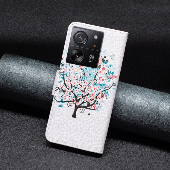 Etui z klapką do Xiaomi 13T / 13T Pro / Redmi K60 Ultra, Wallet, Colorful Tree białe