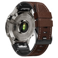 Pasek Skórzany Quickfit do zegarków Garmin Fenix 5X/6X/6X PRO/7X, Kawowy