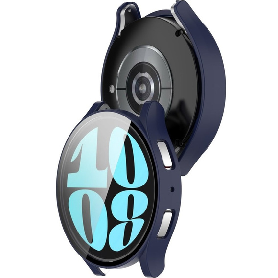 2w1 Etui + Szkło Hartowane  do Samsung Galaxy Watch 6 40mm, Granatowe