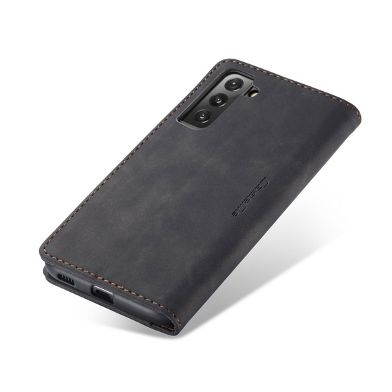 Etui CASEME do Samsung Galaxy S22 5G, Leather Wallet Case, czarne
