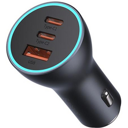 Baseus Golden Contactor Pro – ładowarka samochodowa 65W z 3 portami, szara