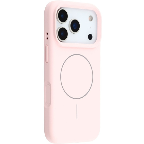 Etui silikonowe do iPhone 17 Pro Max, do MagSafe, antywstrząsowe, różowe