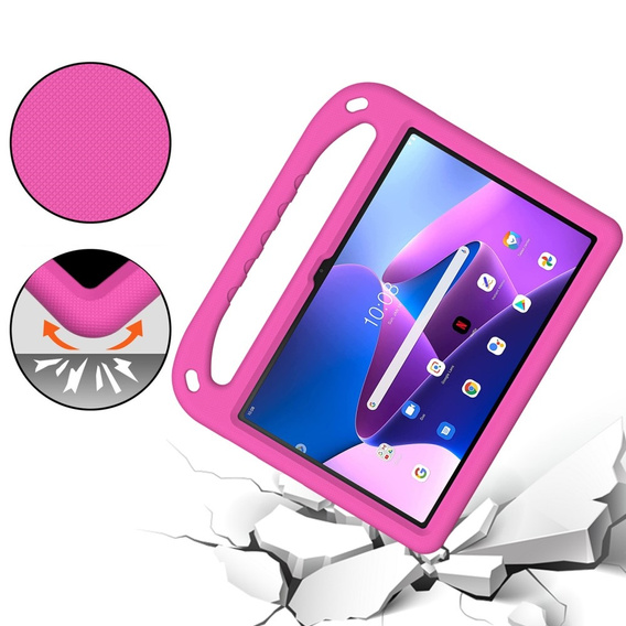 Etui dla dzieci do Lenovo Tab M10 10.1 Gen 3, dziecięce z uchwytem, Różowe