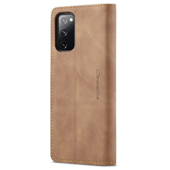 Etui CASEME do Samsung Galaxy S20 FE, Leather Wallet Case, brązowe