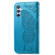Etui z klapką do Samsung Galaxy A17 5G, portfelowe, Motyl, niebieskie
