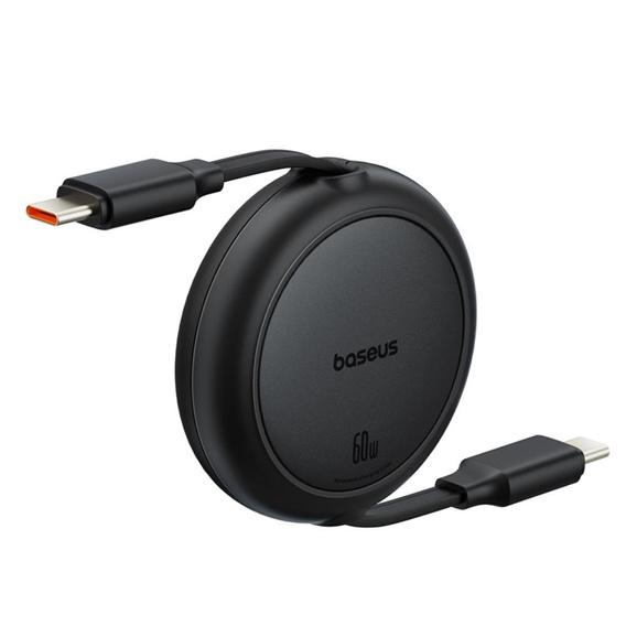 Baseus Free2Pull Mini – zwijany kabel USB‑C 60W, 1m - czarny