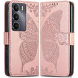 Etui z klapką do Realme 14X / Realme C75, Butterfly, różowe rose gold