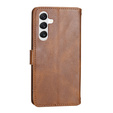 Etui z klapką do Samsung Galaxy A25 5G, Wallet Zipper Pocket, z paskiem na ramię, brązowe