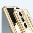 Etui do Samsung Galaxy Z Fold 5 5G, z wbudowaną szybką i podstawką, złote