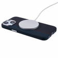 Etui do iPhone 15, Carbon Fiber MagSafe, czarne / niebieskie
