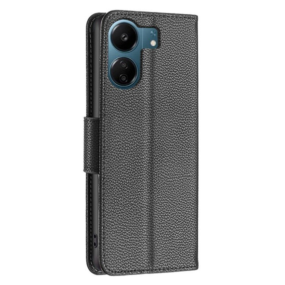 Etui z klapką do Xiaomi Redmi 13C / Poco C65, Wallet Litchi Leather, czarne
