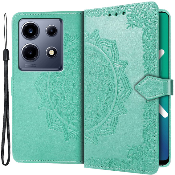 Etui z klapką do Infinix Note 30 VIP, Mandala, zielone