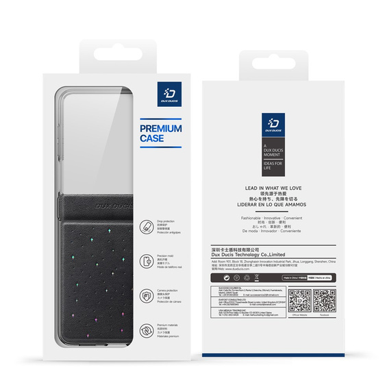 Etui Dux Ducis Stex Series do Samsung Galaxy Z Flip7 5G – czarne, skórzane