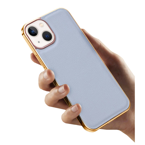 Etui do iPhone 14, Cowhide Leather, szare