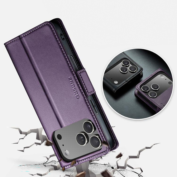 Etui portfelowe ERBORD Glossy Litchi z klapką do iPhone 17 Pro Max