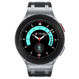 Pasek silikonowy do Samsung Galaxy Watch 4/5/6 40/42/43/44/45/46/47mm, Czarny / srebrna klamra