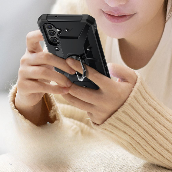 Etui pancerne do Samsung Galaxy A14 4G/5G, z ringiem, czarne