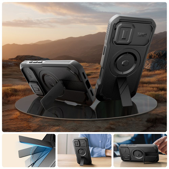 Etui Tech-Protect do iPhone 17, Kevlar MagSafe+, Czarne