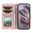 Etui z klapką do Motorola Edge 50 Neo / Motorola ThinkPhone 25, Rhombus Crossbody Leather, różowe rose gold