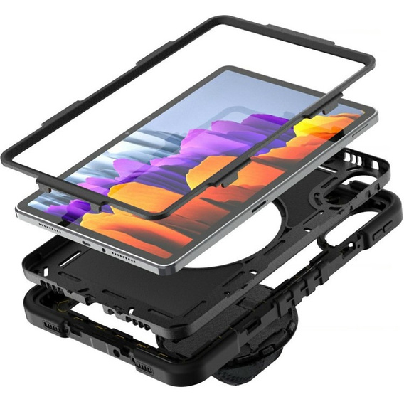 Pancerne etui do Xiaomi Redmi Pad 2 z podstawką i paskiem – czarne