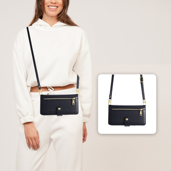 Etui z klapką do Xiaomi Redmi Note 13 Pro+, Wallet Zipper Pocket, czarne