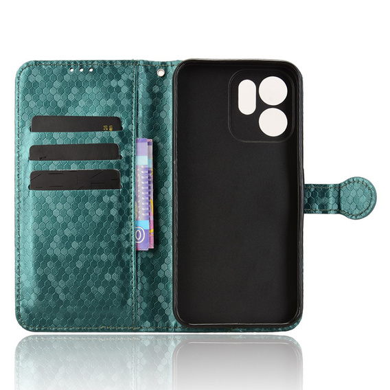 Etui z klapką do Oppo Reno 14F, Wallet Rhombus, zielone