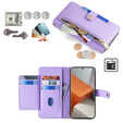Etui z klapką do Xiaomi Redmi Note 13 Pro+, Wallet Zipper Pocket, fioletowe