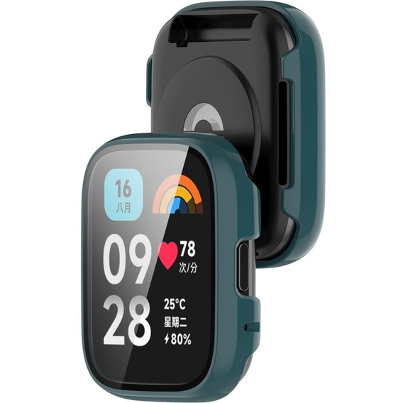 2w1 Etui + Szkło Hartowane do Xiaomi Redmi Watch 3 Active, Zielony