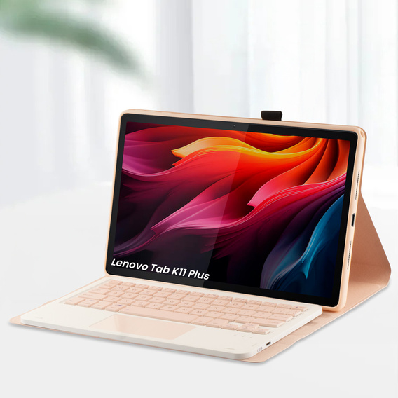 Etui z klawiaturą Bluetooth z touchpadem do Lenovo Tab K11 Plus - różowe