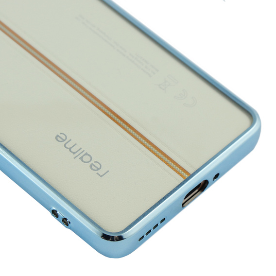 Etui do Realme 11 Pro 5G / Pro+ 5G, Electroplating Frame, przezroczyste / niebieskie