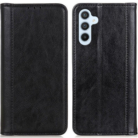 Etui do Samsung Galaxy S23 FE, Wallet Litchi Leather, czarne
