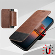 Etui z klapką 2w1 do iPhone 17 Pro Max, SUTENI, do MagSafe, brązowe
