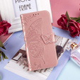 Etui z klapką do Oppo A40 / Oppo A40m, Butterfly, różowe rose gold