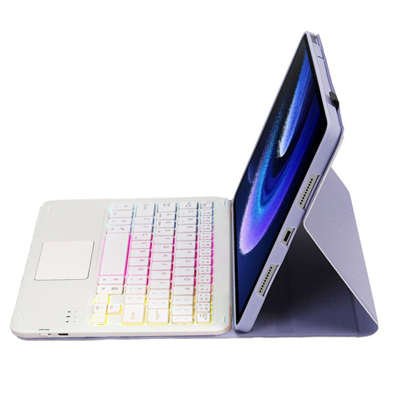Etui z podświetlaną klawiaturą bluetooth touchpad do Xiaomi Pad 6 / 6 Pro, Fioletowe