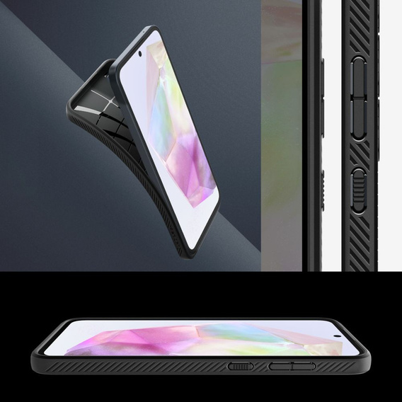 Etui Spigen do Samsung Galaxy A35 5G, Liquid Air, czarne + Szkło