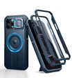 Etui pancerne do iPhone 12 / iPhone 12 Pro, Dexnor CamProtect MagSafe, granatowe (Dwie ramki)