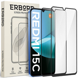 2x Szkło Hartowane ERBORD 3D do Xiaomi Redmi 15C 4G/LTE – ochrona całego ekranu